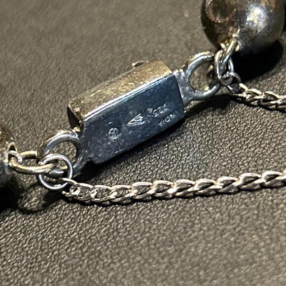 Silpada Sterling Silver Bead Bracelet 925 Signed Safety Chain Fits 7" - Picture 4 of 4